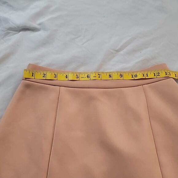 Cedric Charlier Peach Smooth Knee Length A line Panel  Skater Skirt - Picture 9 of 11